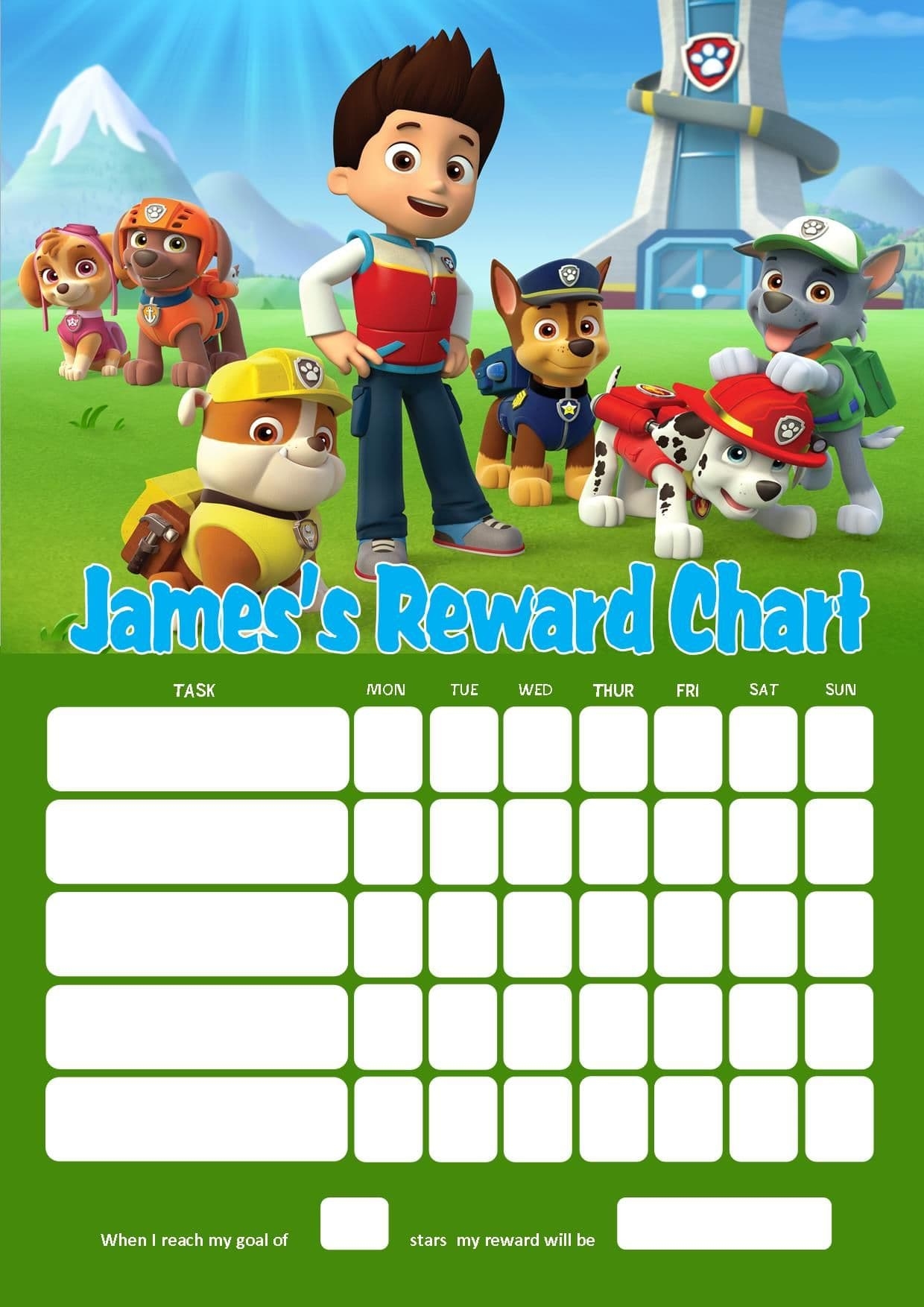 Free Printable Paw Patrol Behavior Chart