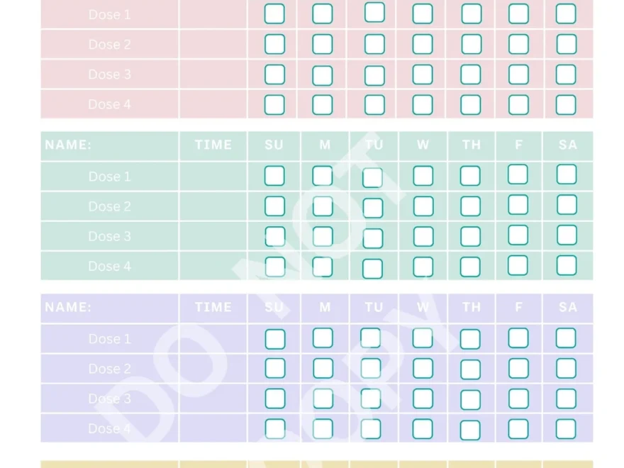 Pet Medication Tracker Printable Medicine Log PDF Checklist Template Etsy Finland