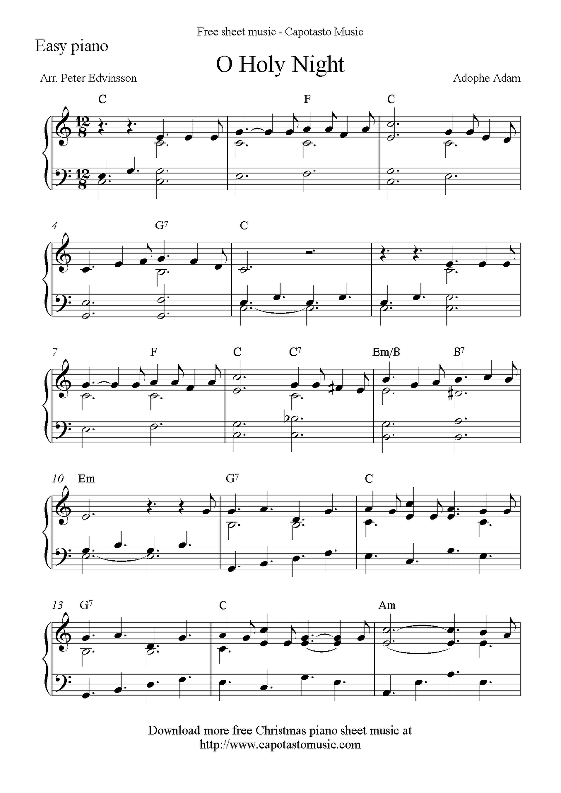 Easy Piano Sheet Music Free Printable