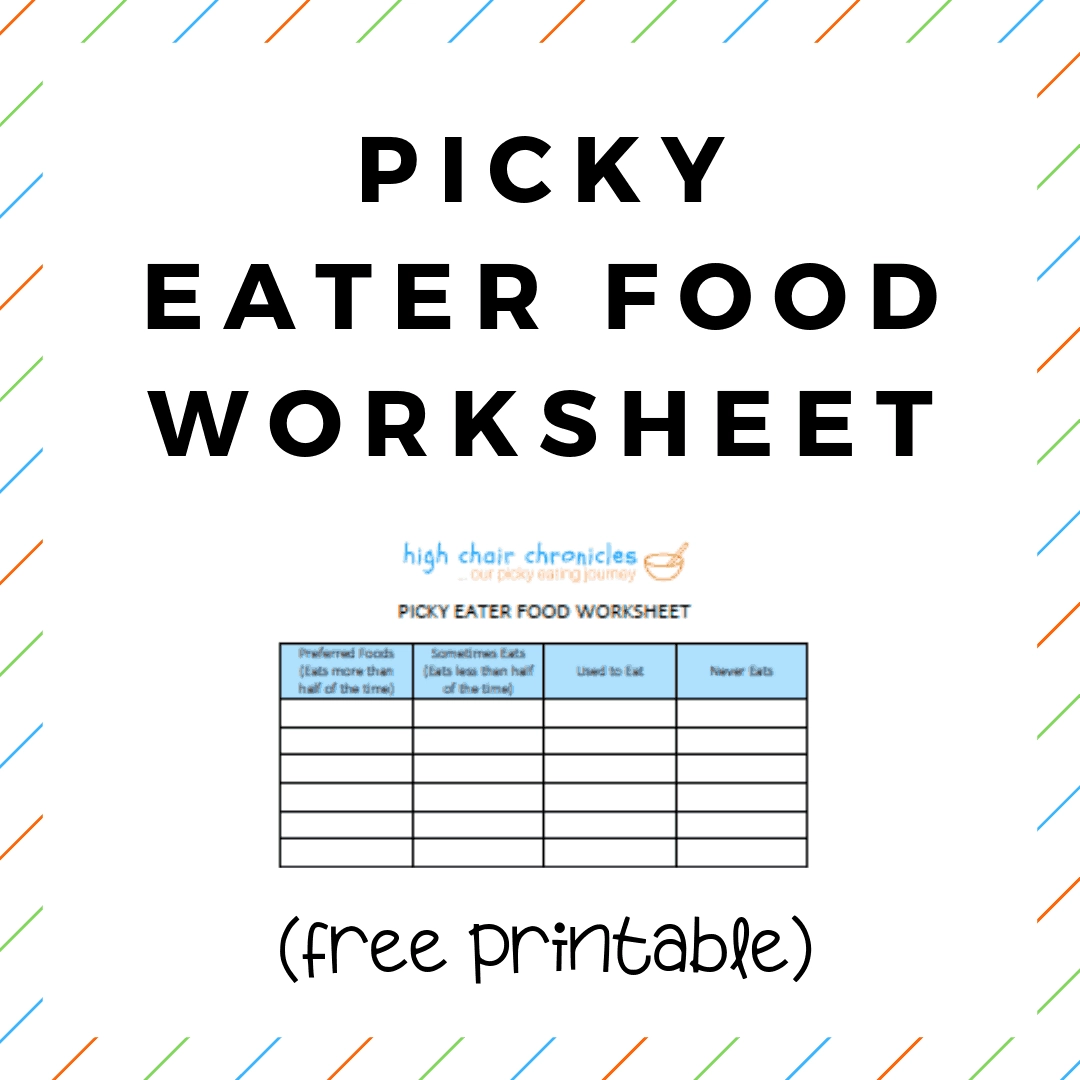Picky Eating Food List Printable Picky Eating Food List Printable