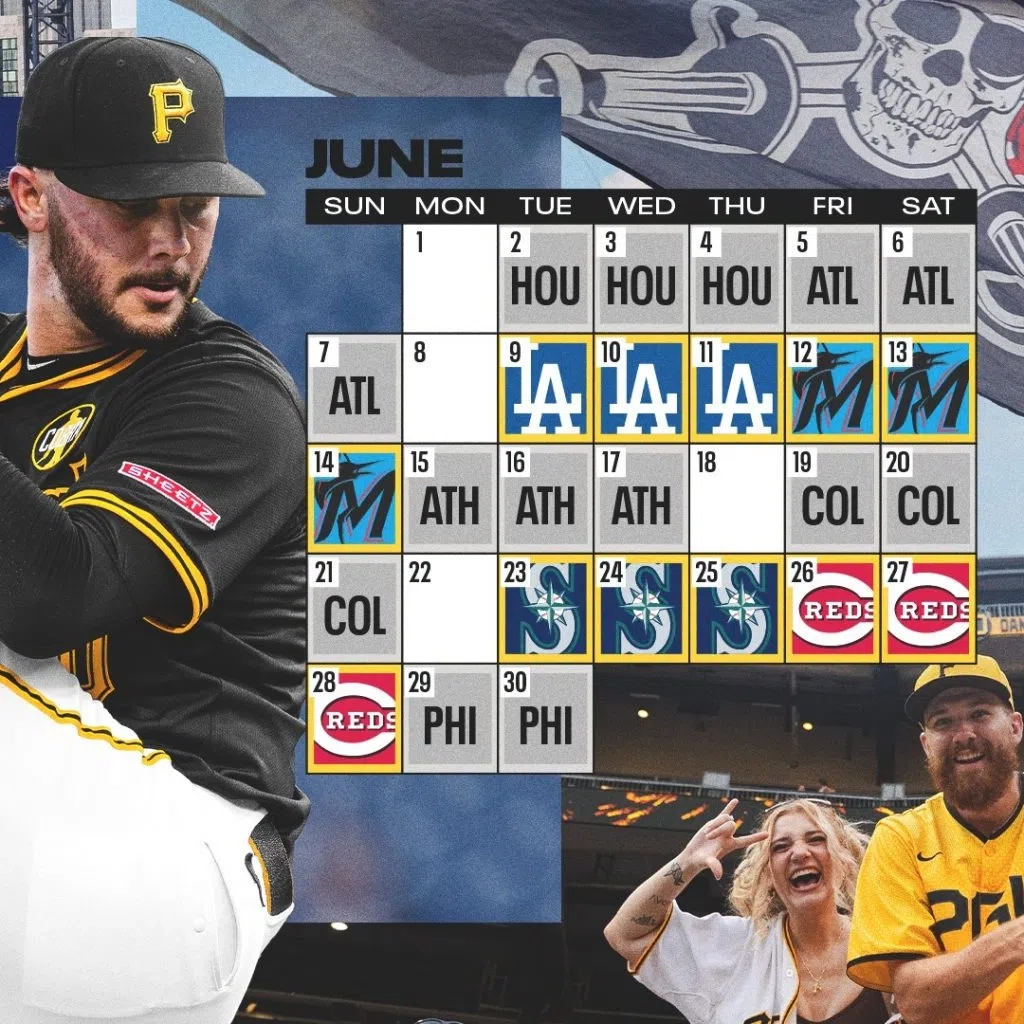 Pittsburgh Pirates Printable 2026 Schedule