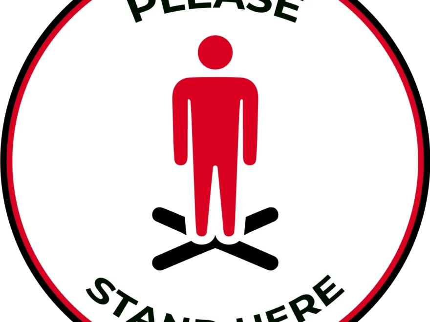 Please Stand Here Social Distancing Public Satefy Template Square Signs