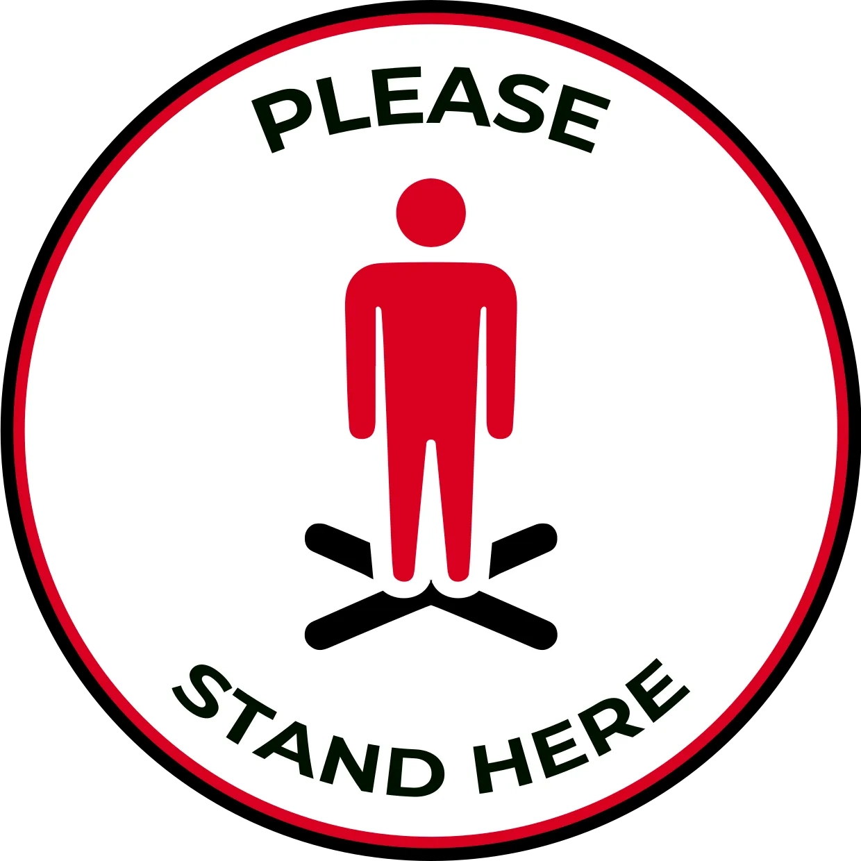 Please Stand Here Social Distancing Public Satefy Template Square Signs
