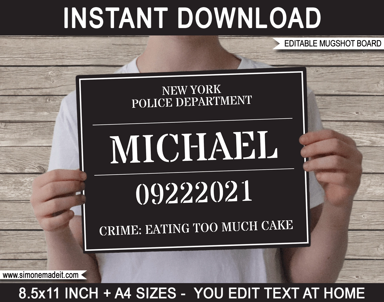 Police Party Mugshot Sign Board Lineup Backdrop Templates