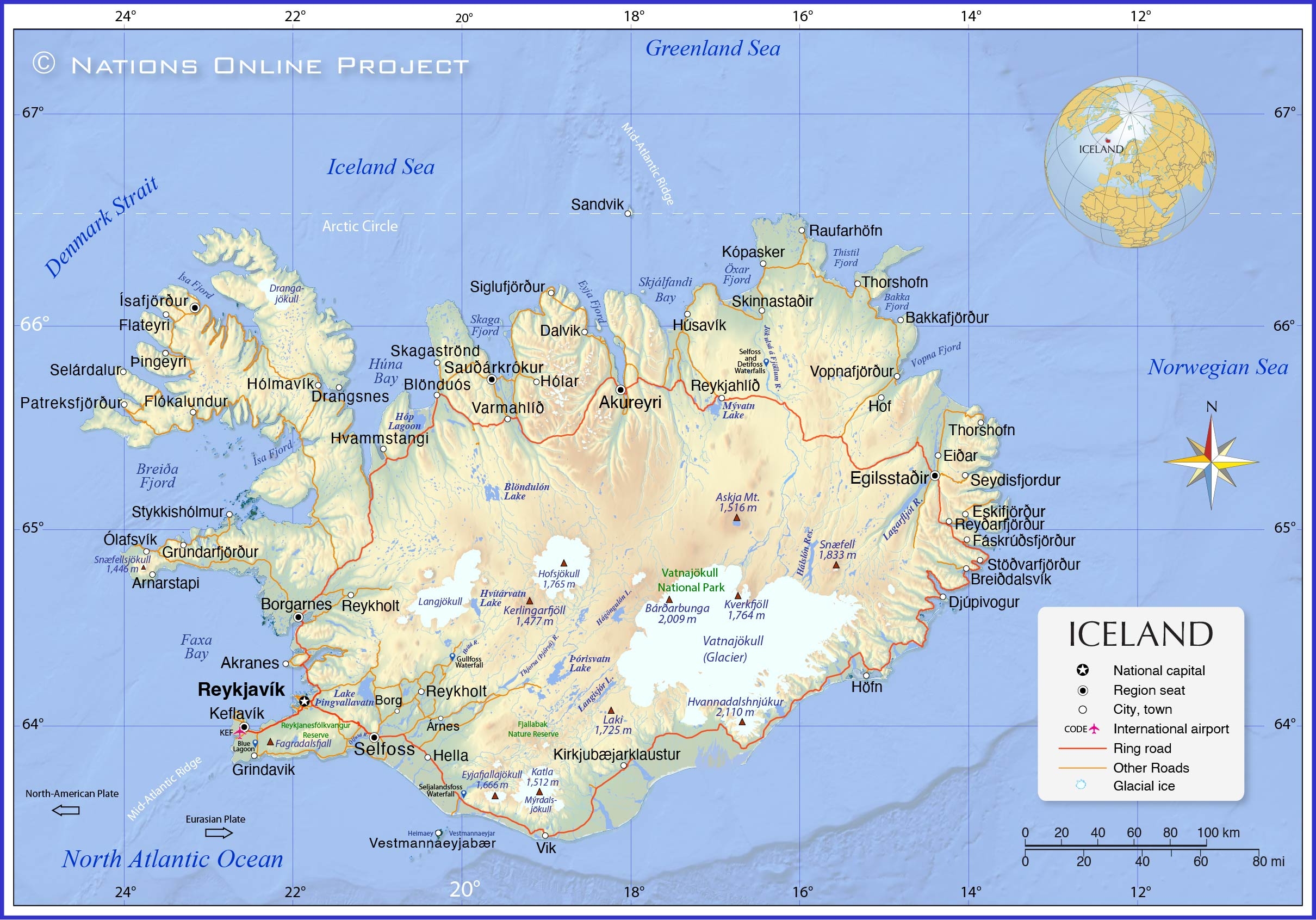 Political Map Of Iceland Nations Online Project