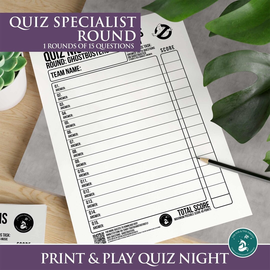 Print Play Quiz Night Games Specialist Round Ghostbusters Questions And Answers Fun Family Games Night Film Ecto1 Download Etsy