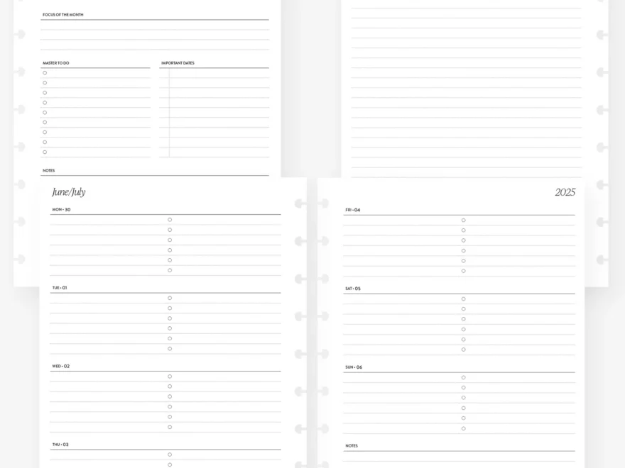 PRINTABLE 2025 2026 WEEKLY WO2P Horizontal Lined With Tasks July Star MAY PAPER CO