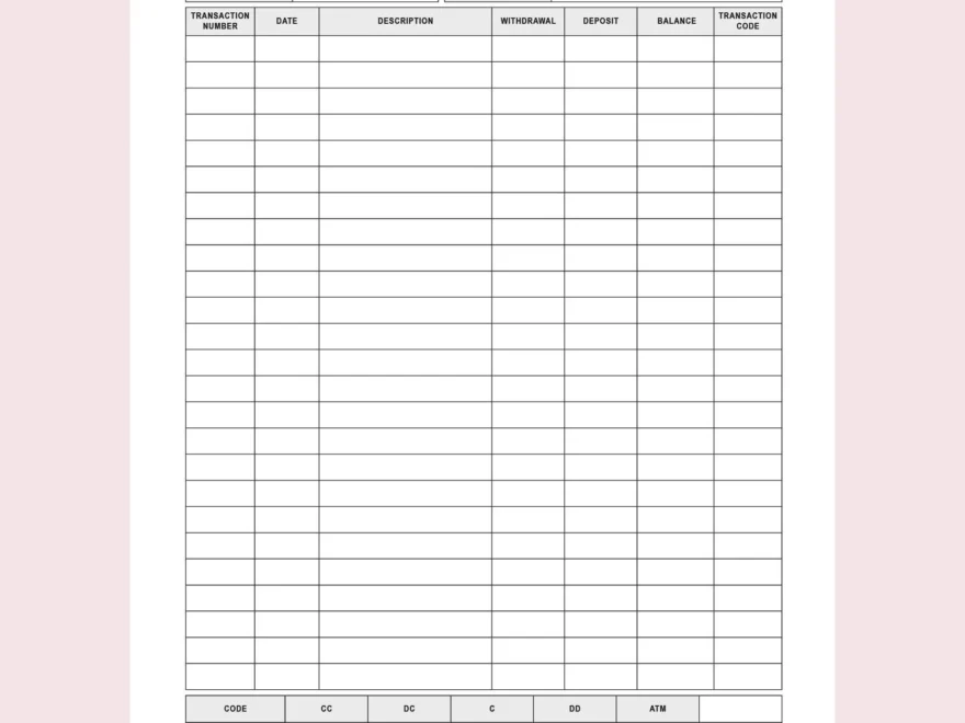 Printable Account Ledger Plan Print Land