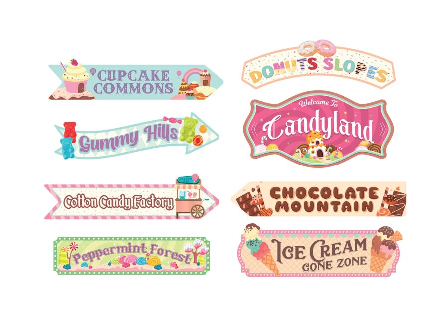 Printable Candyland Party Directional Sign Ice Cream Birthday Candy Birthday Donut Birthday Ice Cream Party Decoration Digital File Etsy