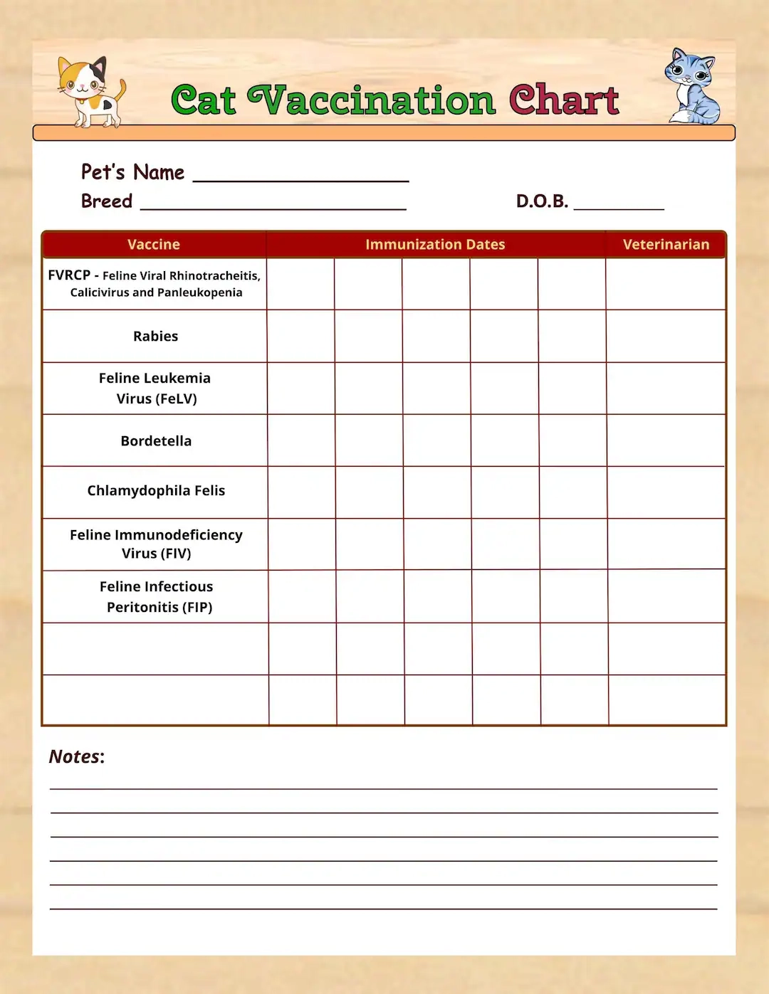 Printable Cat Vaccination Chart Pet Medical Record Cat Vaccinations Instant Download PDF Etsy Printable Cat Vaccination Chart Pet Medical Record Cat Vaccinations Instant Download PDF Etsy