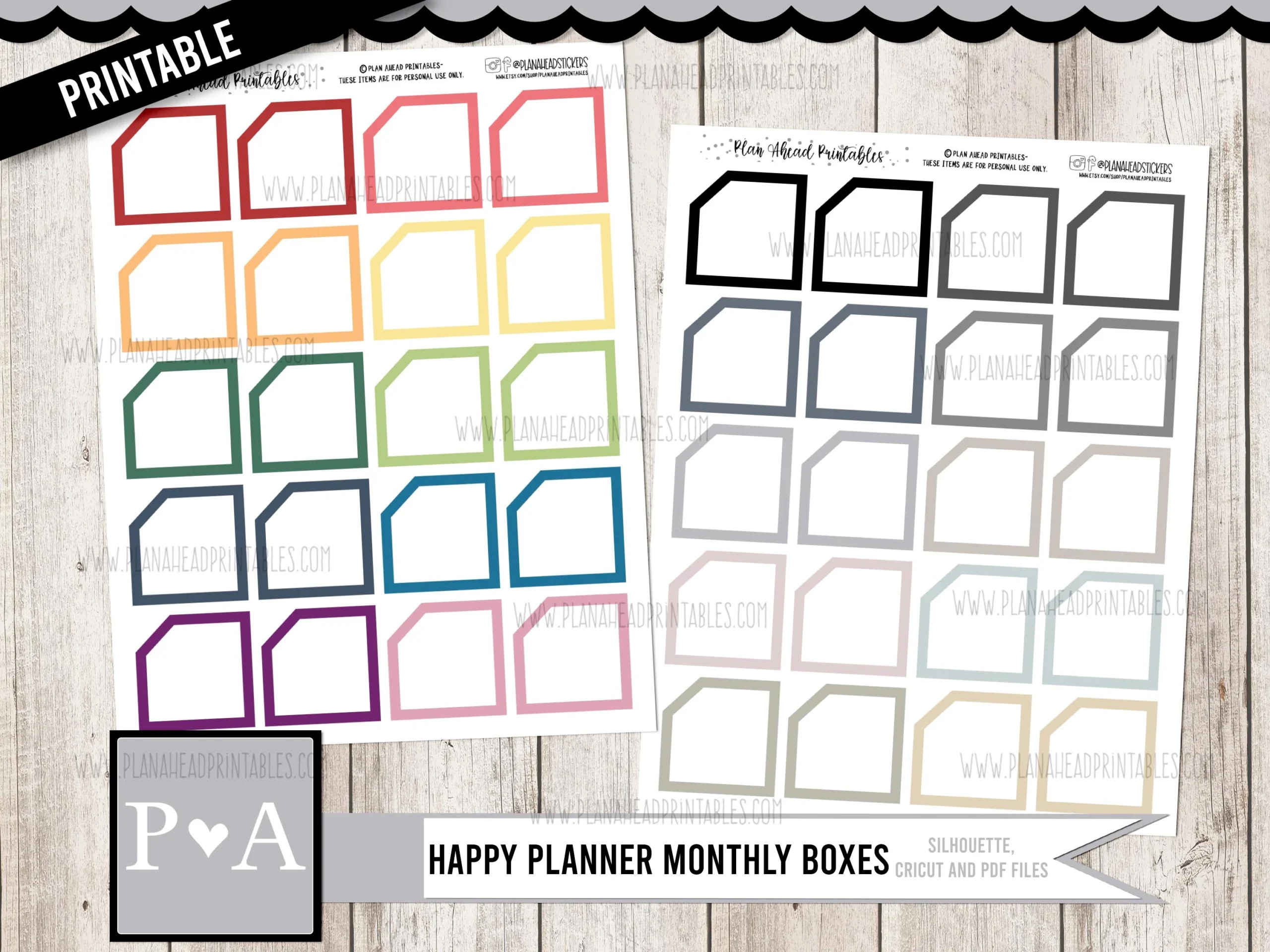 PRINTABLE Classic Happy Planner 7x9 Inch Basic Monthly Box Functional Stickers Jewel And Neutral Colors Etsy PRINTABLE Classic Happy Planner 7x9 Inch Basic Monthly Box Functional Stickers Jewel And Neutral Colors Etsy