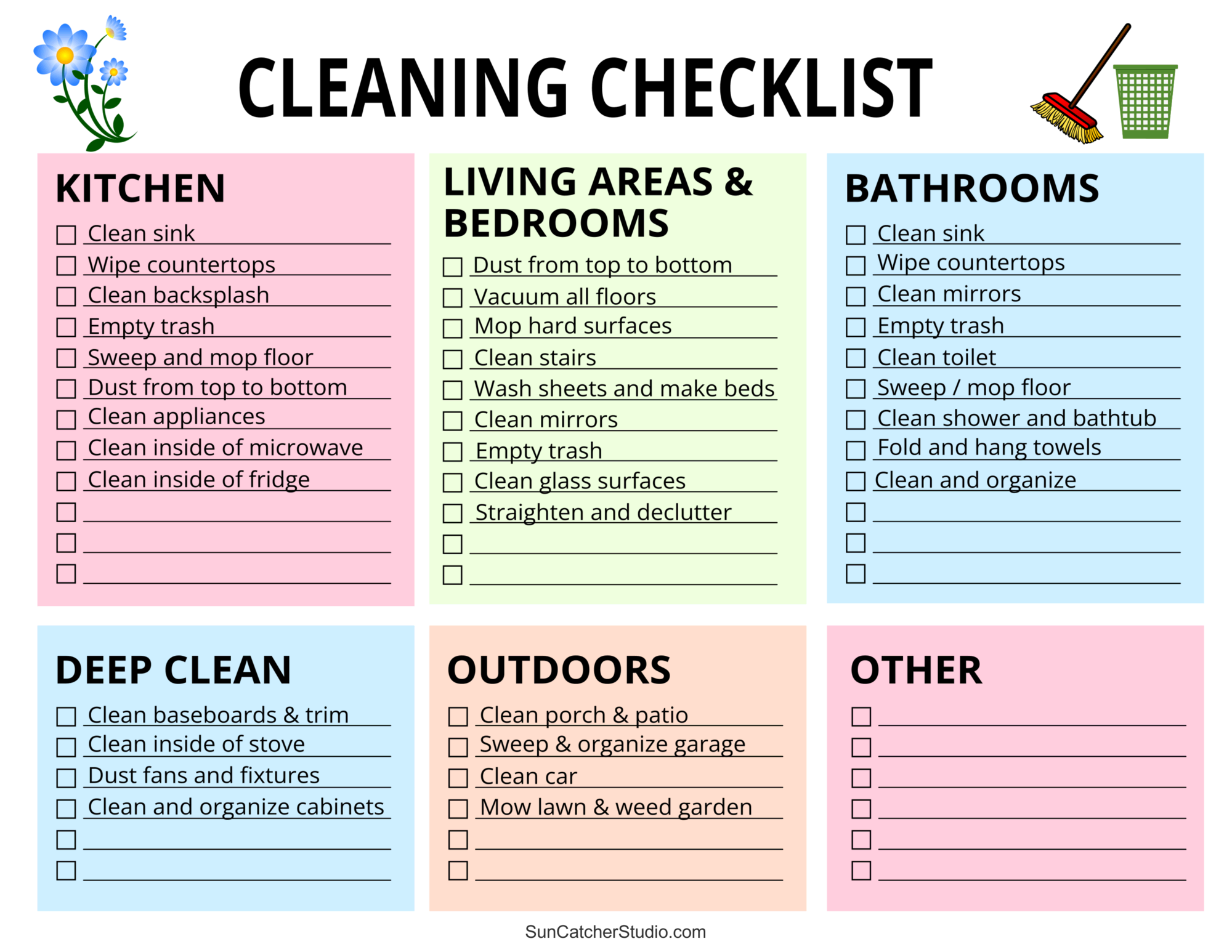 Monthly Cleaning Schedule Printable Word Template