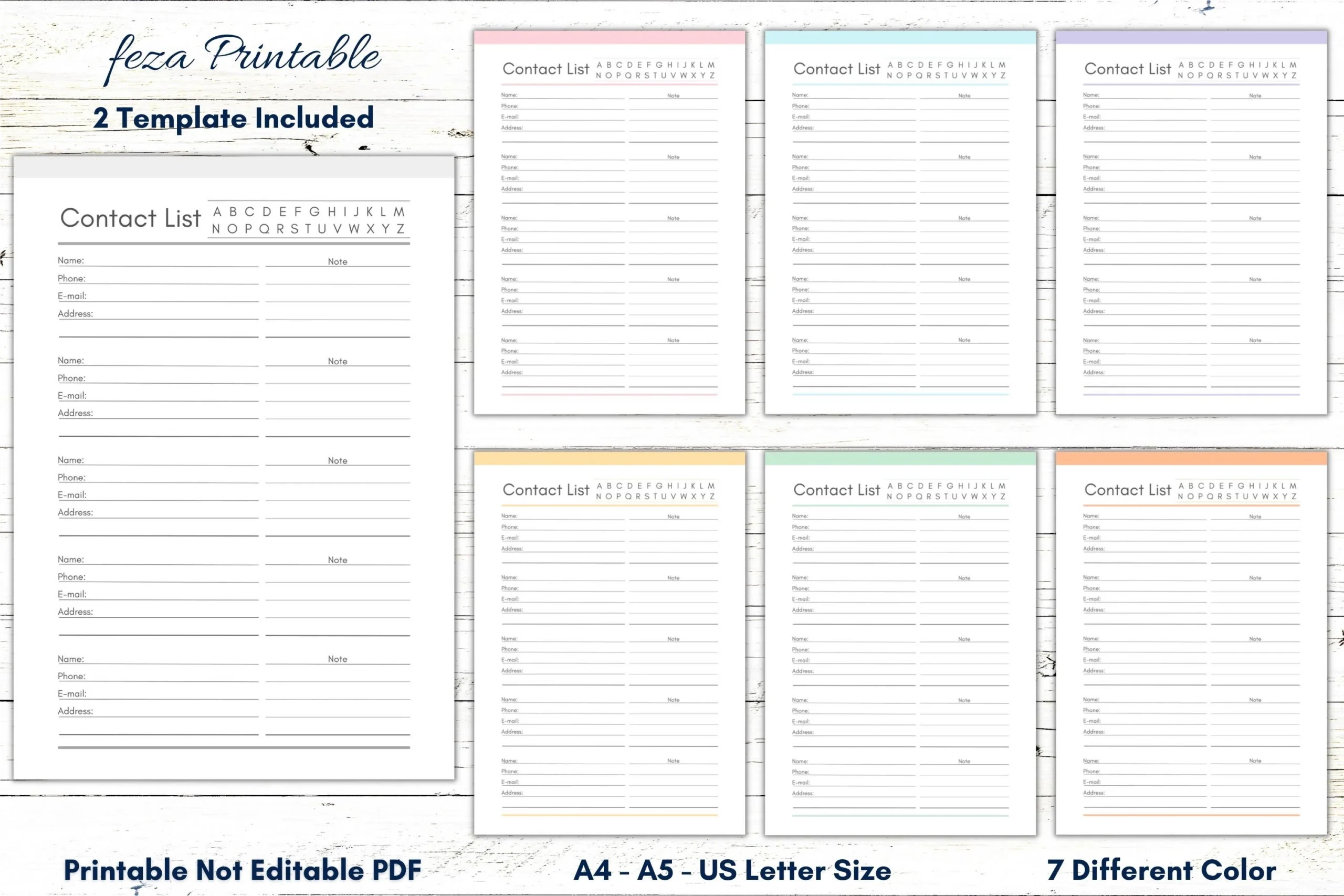 Printable Contact List Template Address Book Pages Address Planner Template Address Tracker Contact List Sheet Important Contacts Form Etsy