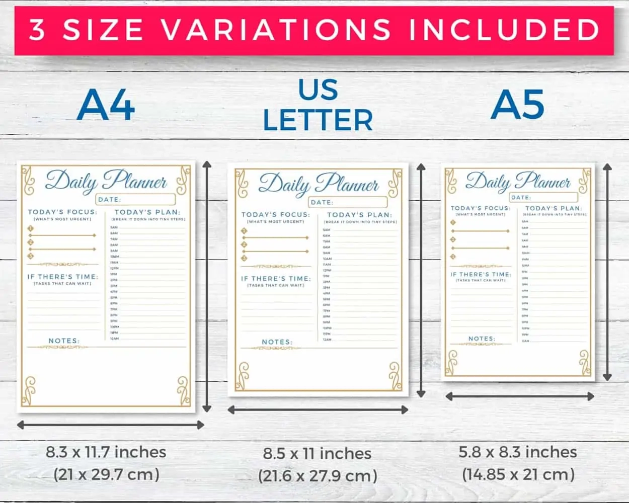 Letter Size Planner Pages Printable Letter Size Planner Pages Printable