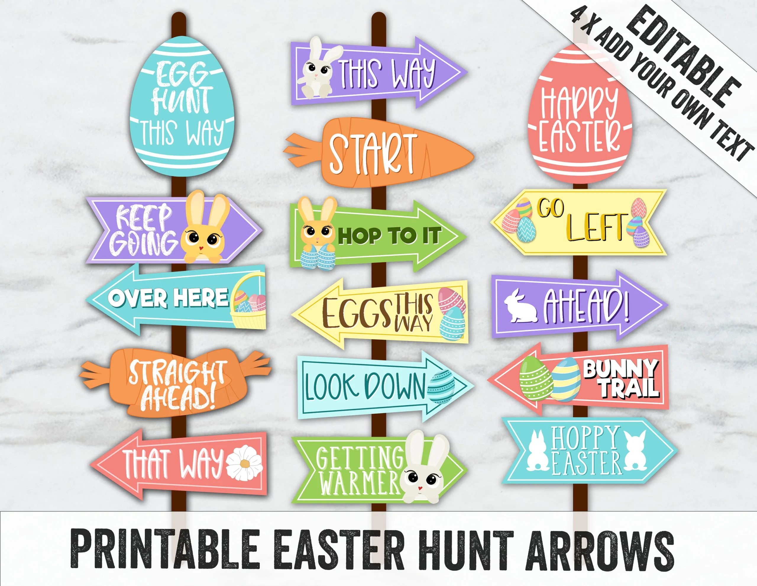 Printable Easter Egg Hunt Signs Easter Egg Hunt Arrows Digital Download Fun Egg Hunt Signs Easter Hunt Decor Diy Easter Egg Hunt EE1 Etsy