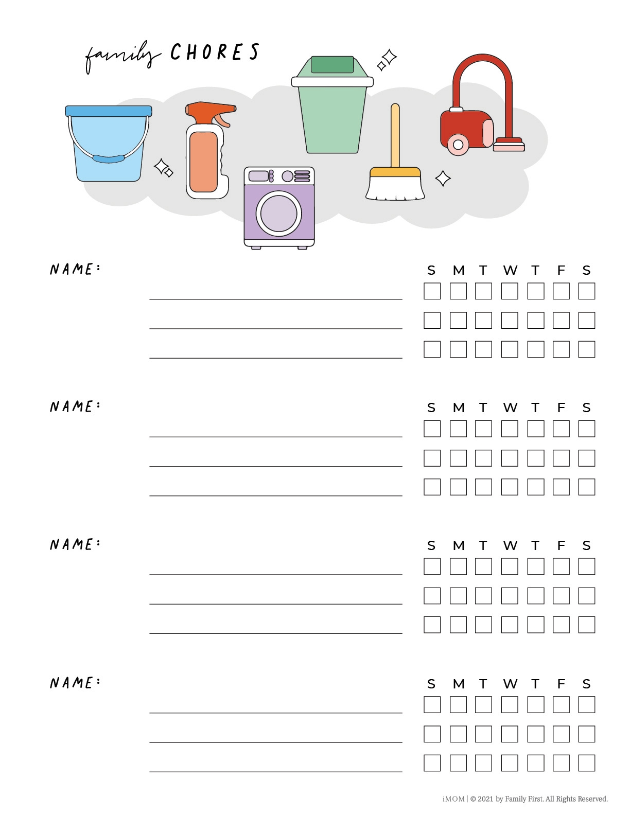 Printable Household Chore Chart