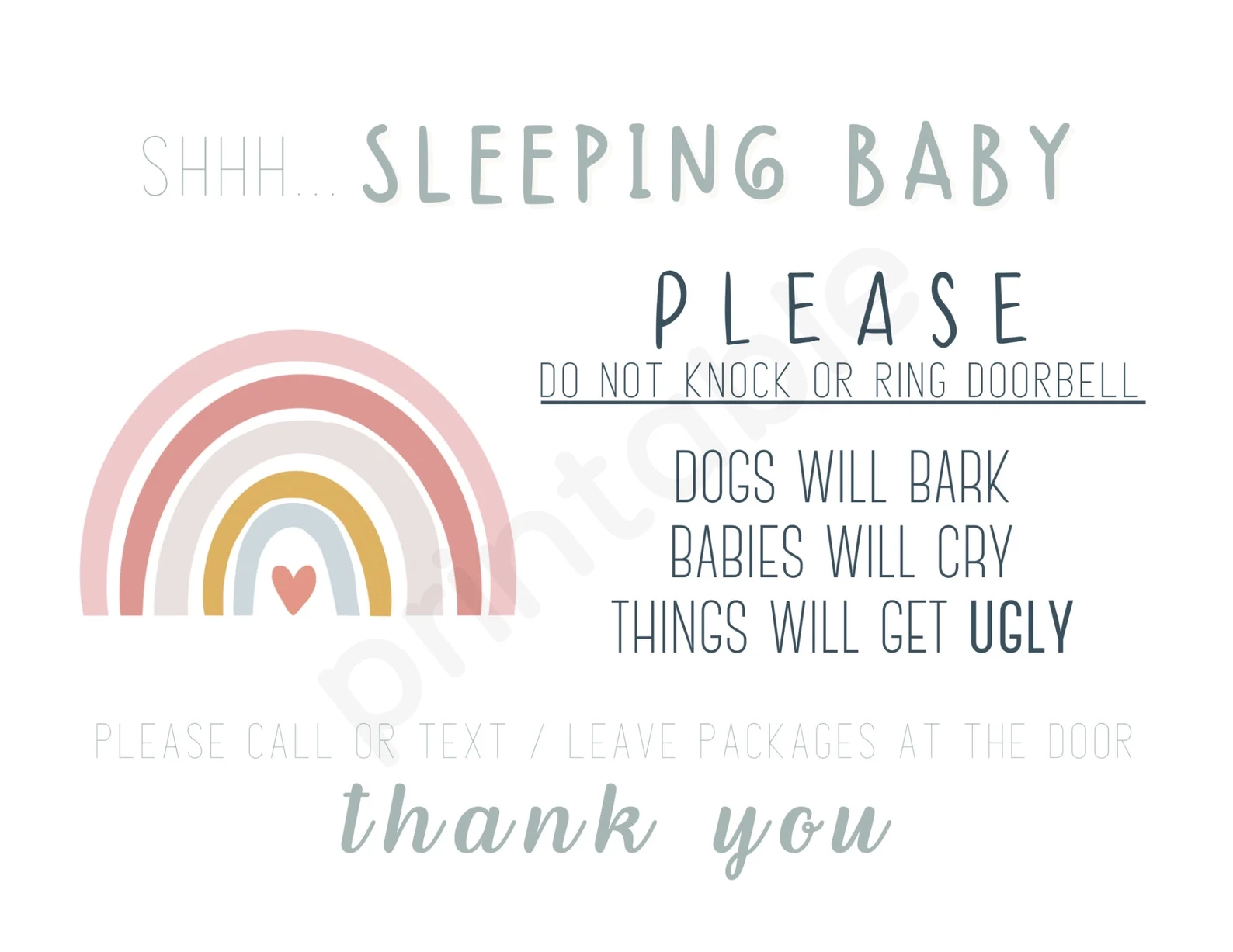 Baby Is Sleeping Sign Printable