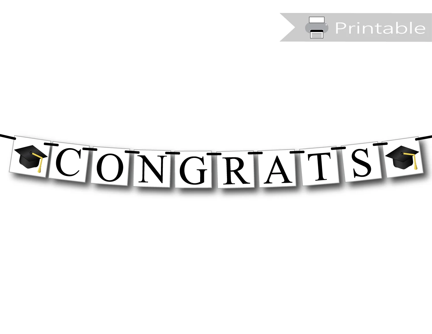 Printable Graduation Congrats Banner DIY Graduation Party Decoration Celebrating Together