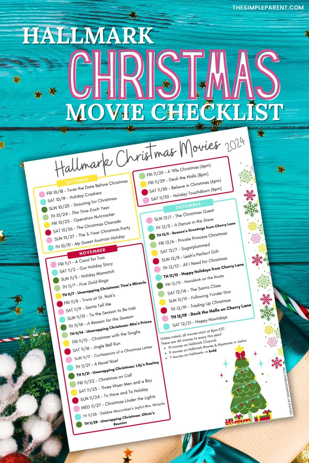 Printable Hallmark Christmas Movie Schedule UPDATED FOR 2024 The Simple Parent