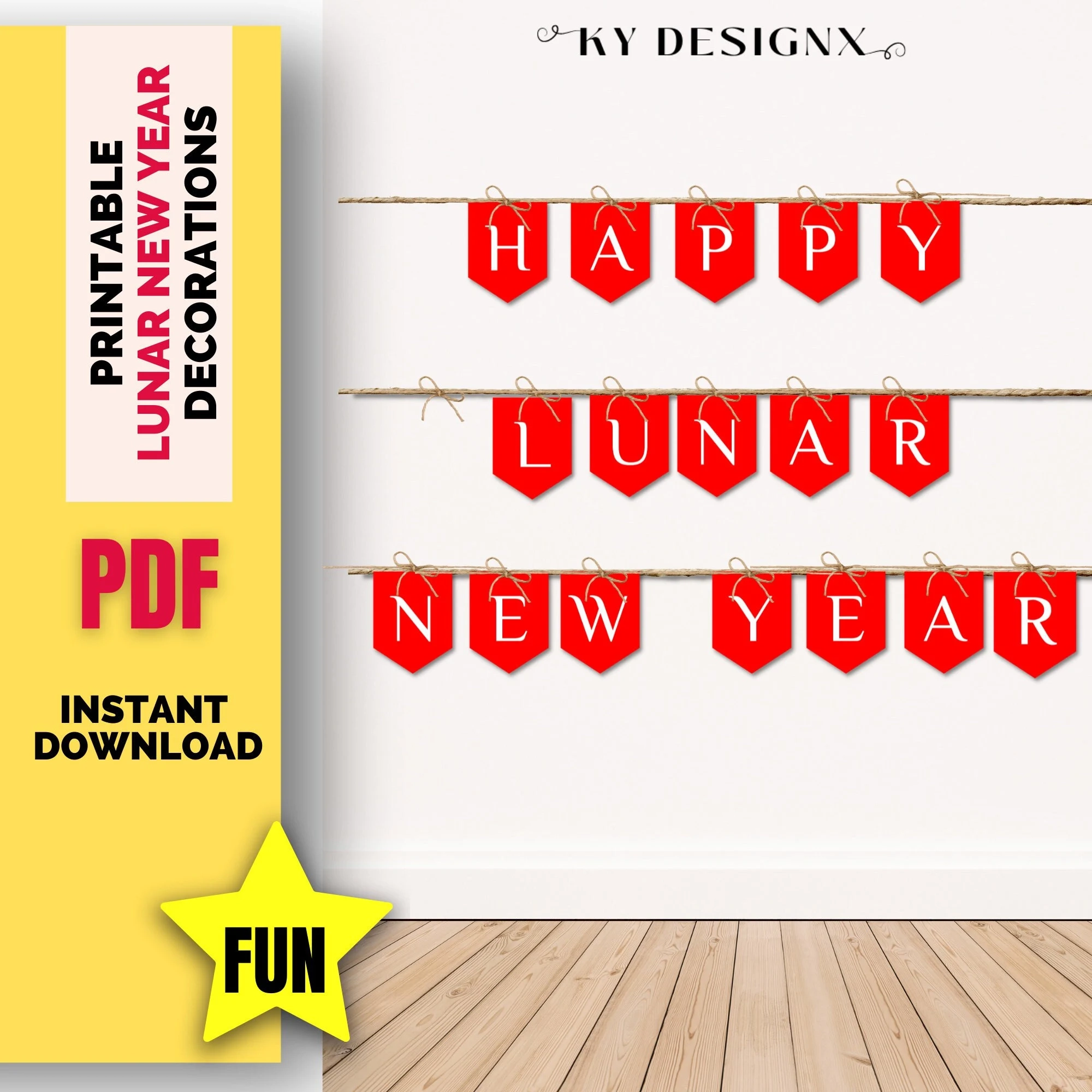 Happy Lunar New Year Printable Sign