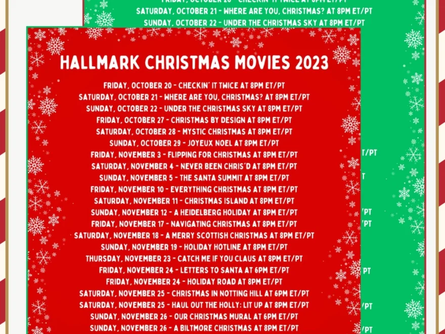 Printable List Of All Hallmark Christmas Movies 2023 A Sparkle Of Genius