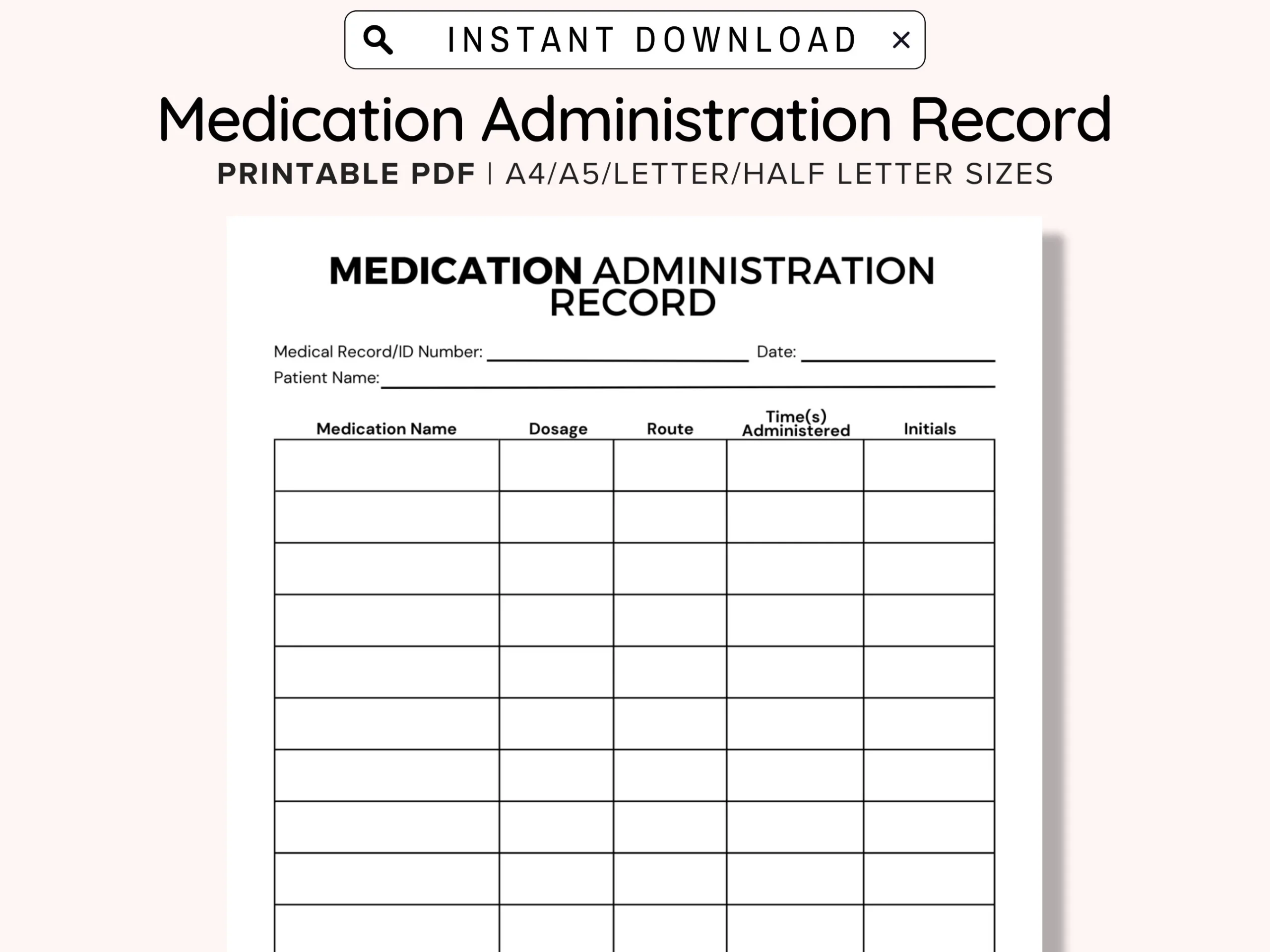 Printable Medication Administration Record Ready To Print Medication Log Chart Post surgery Medication Chart Paramedics And Nurses Etsy Printable Medication Administration Record Ready To Print Medication Log Chart Post surgery Medication Chart Paramedics And Nurses Etsy