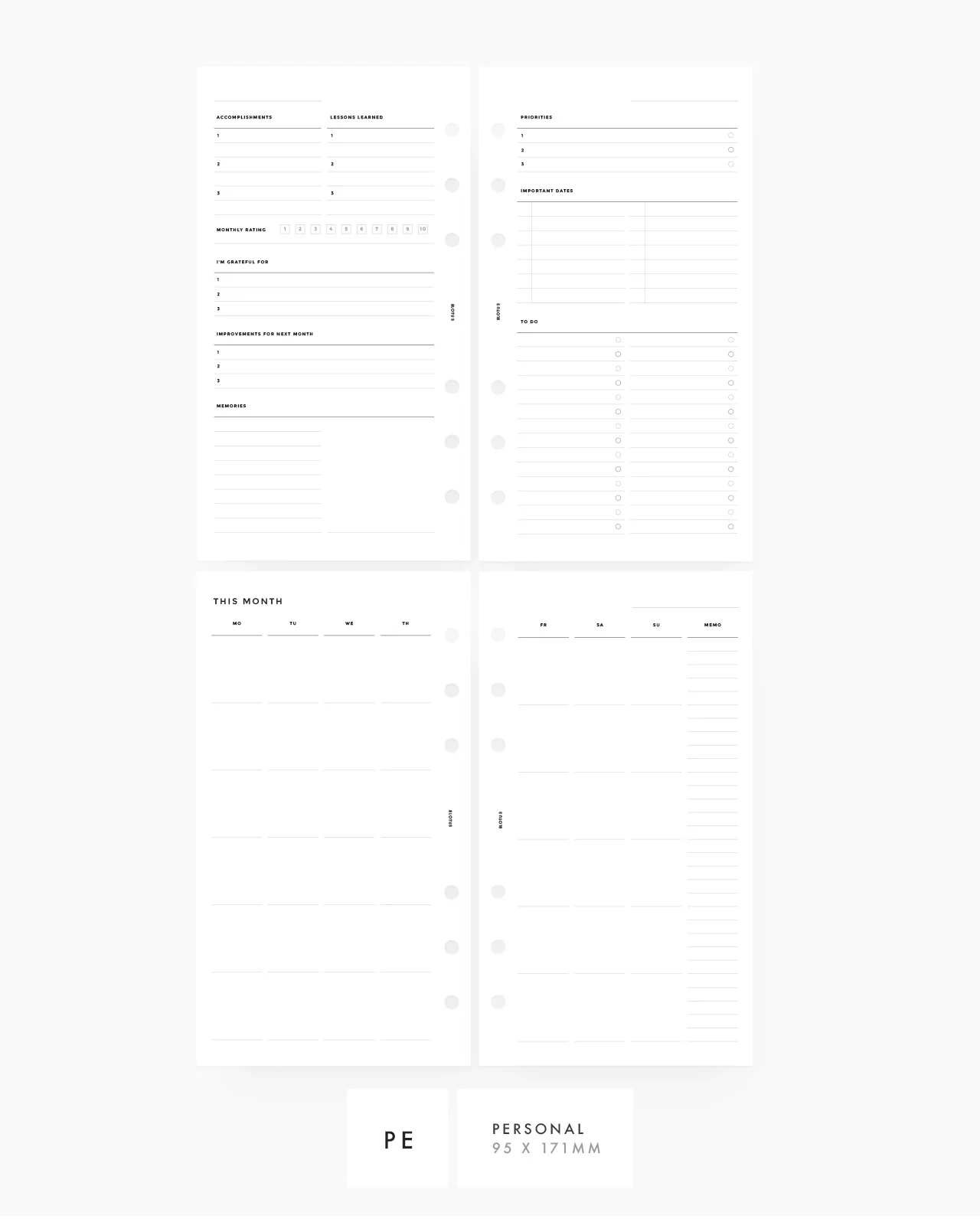 Printable Minimal Monthly Planner Insert 8Lotus Printable Minimal Monthly Planner Insert 8Lotus