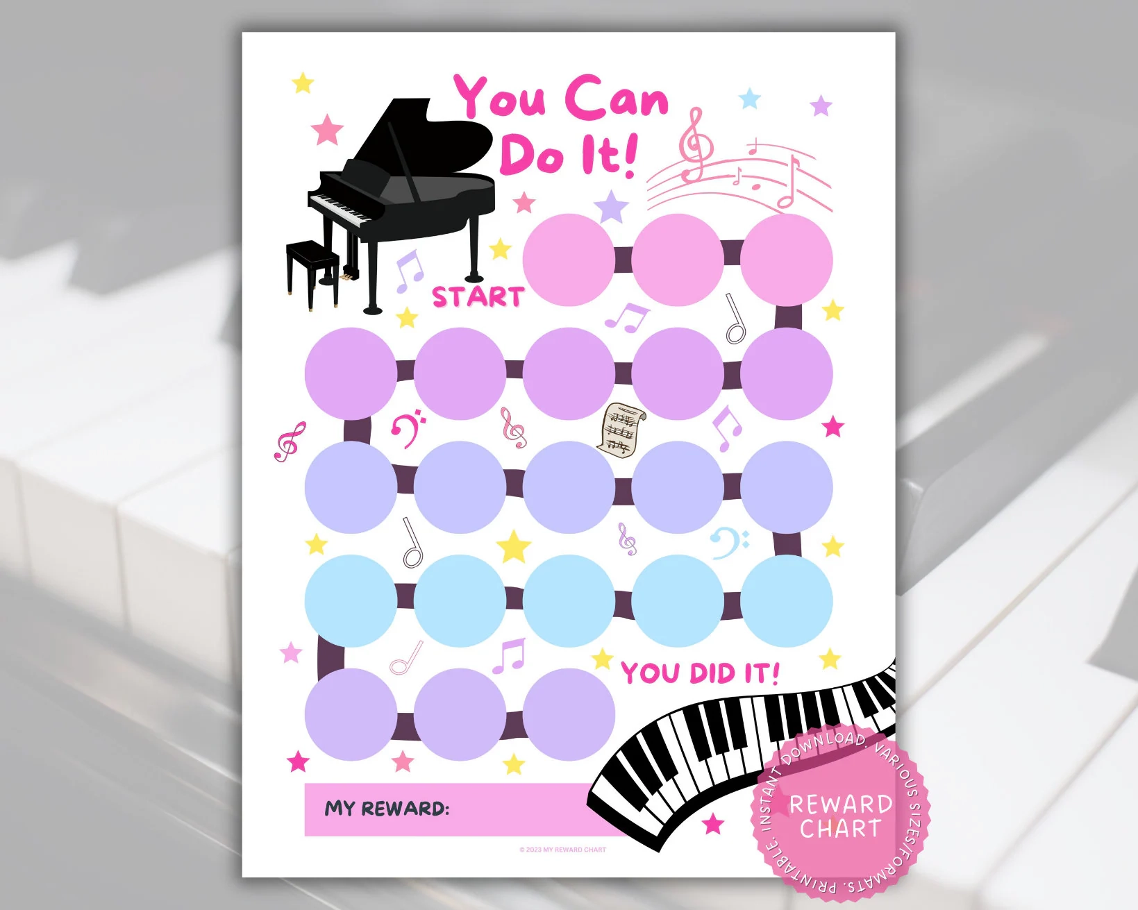 Printable Piano Practice Sticker Charts