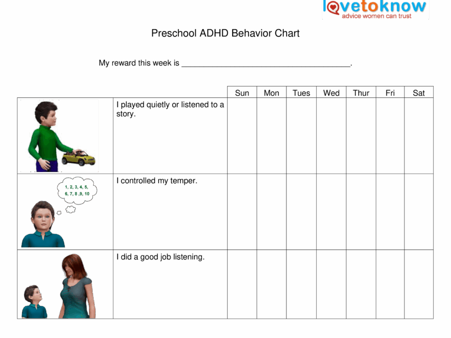 Printable Preschool ADHD Behavior Chart Templates At Allbusinesstemplates