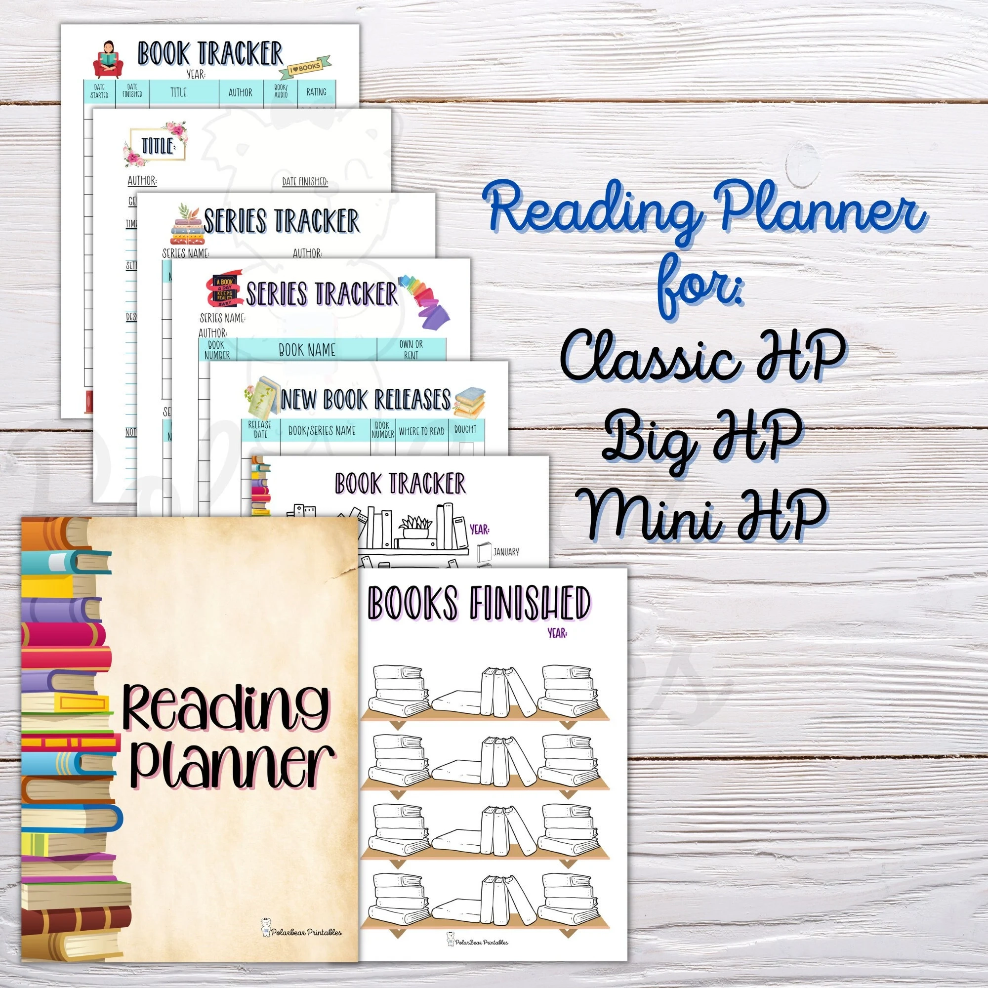 Printable Reading Planner Happy Planner Insert PDF Planner Classic Hp Big Hp Mini Hp Book Review Book Tracker Series Tracker Etsy