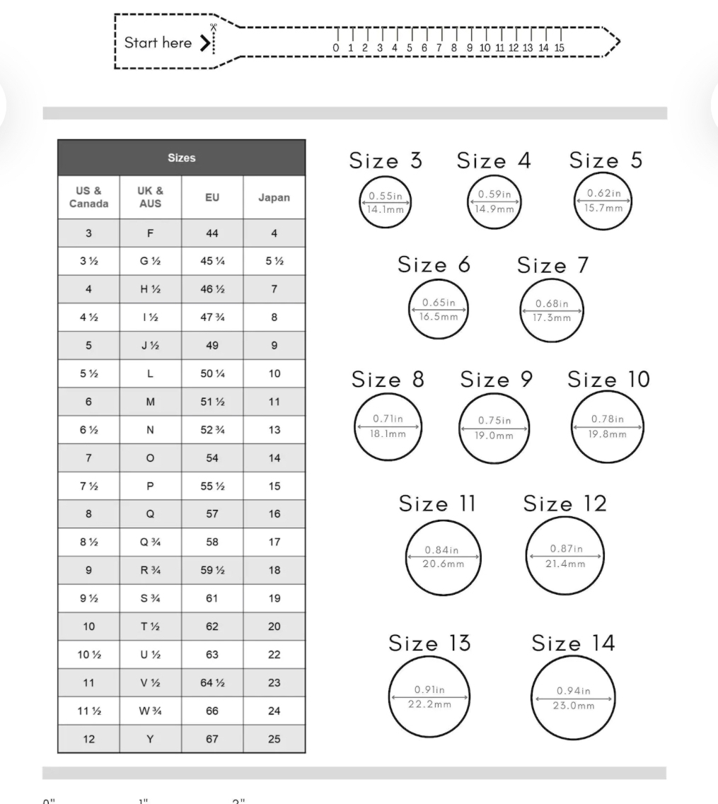 Printable Mens Ring Size Guide Printable Mens Ring Size Guide