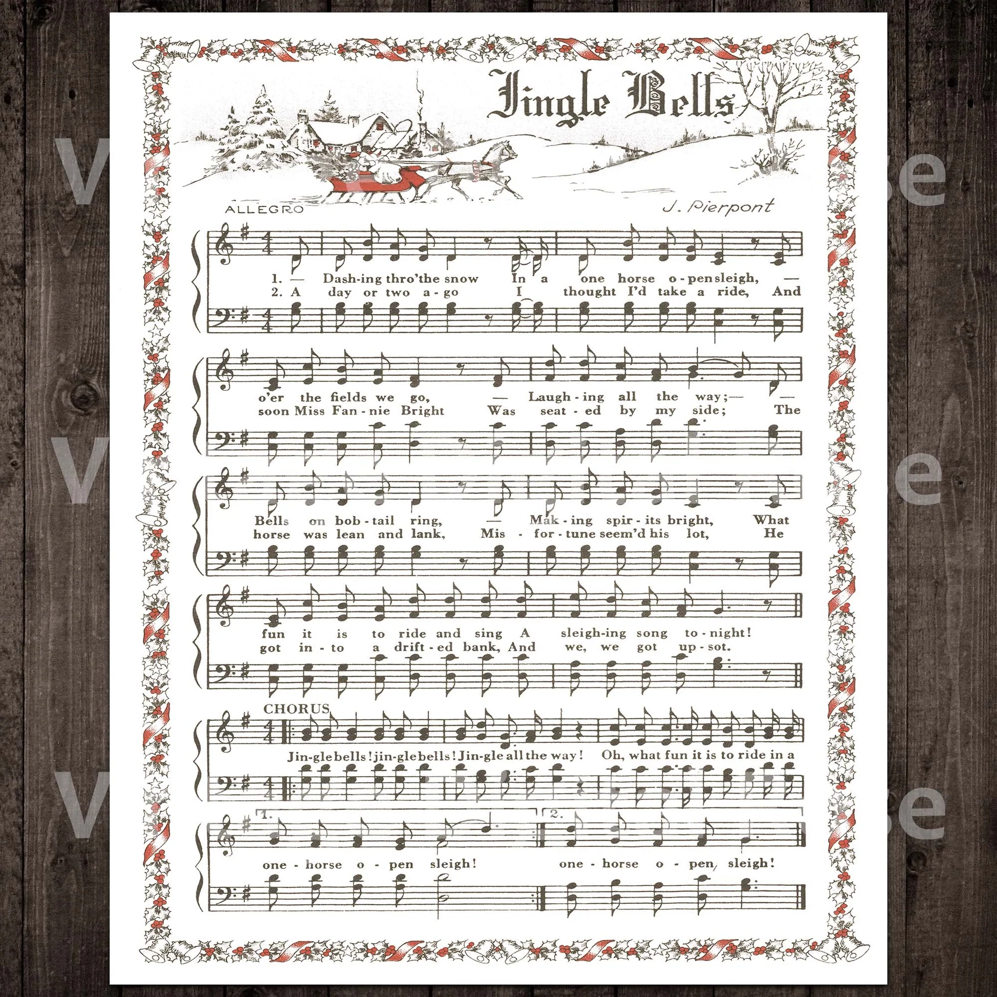 Printable Miniature Christmas Music Sheets
