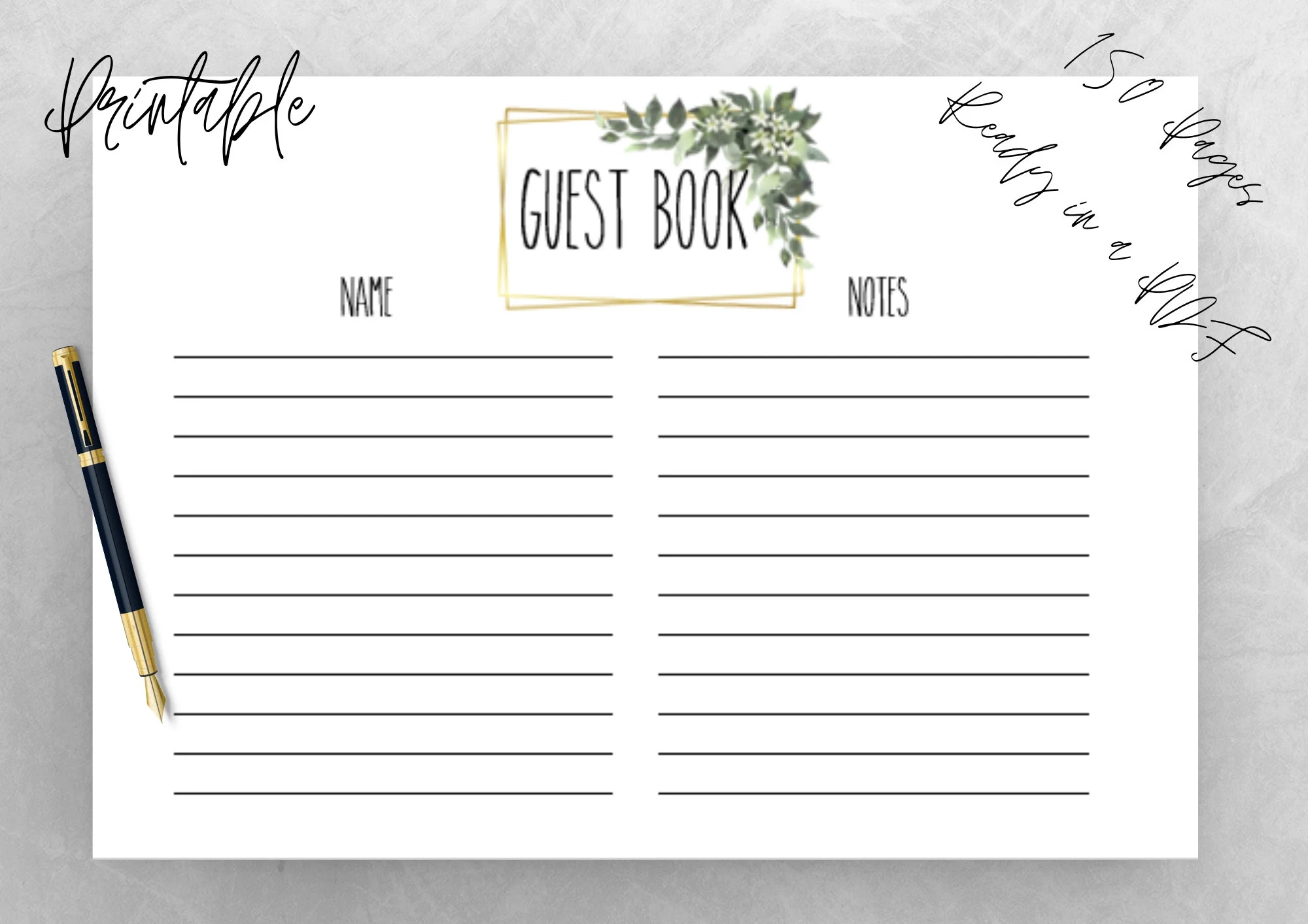 Printable Guest Book Sheets Printable Guest Book Sheets