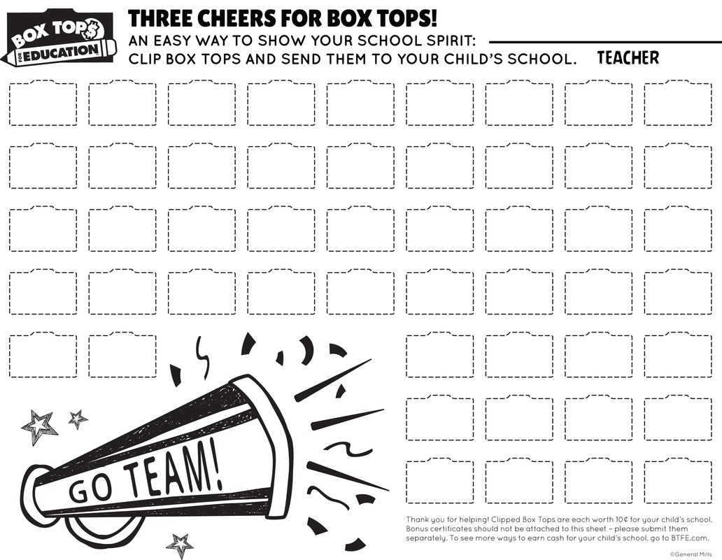 Printable Box Top Collection Sheets 50