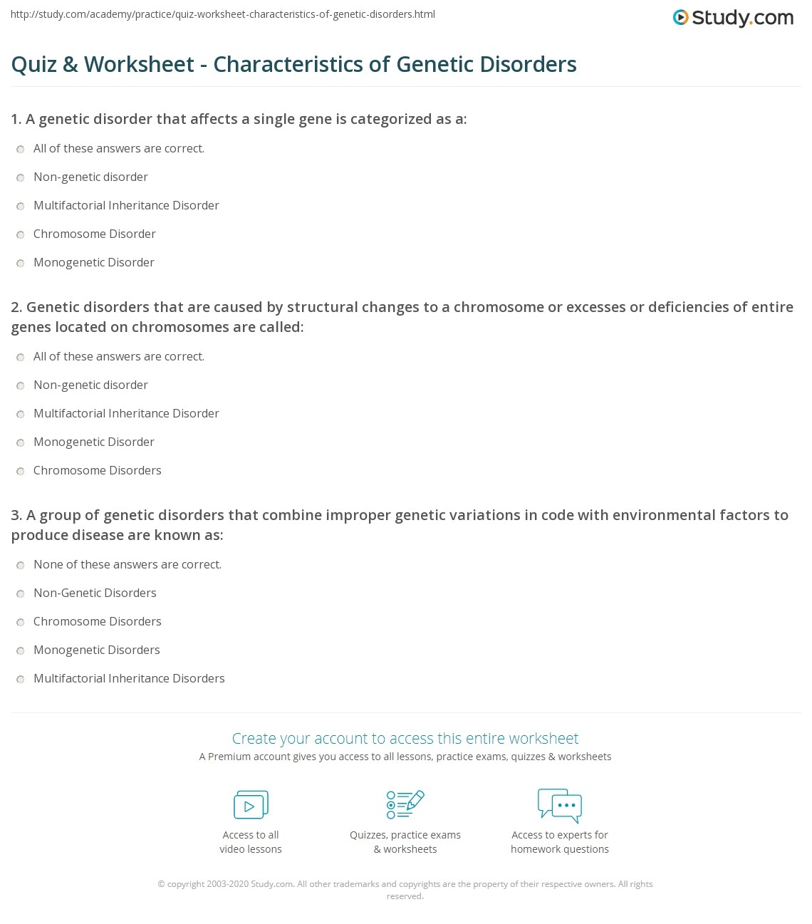 Printable Genetics Trivia Questions And Answers
