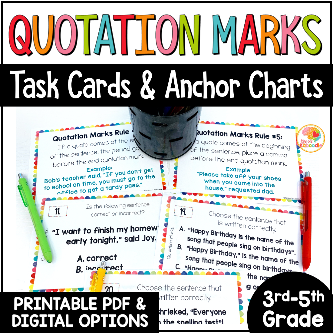 Quotation Marks Activities Dialogue Task Cards And Anchor Charts Made By Teachers