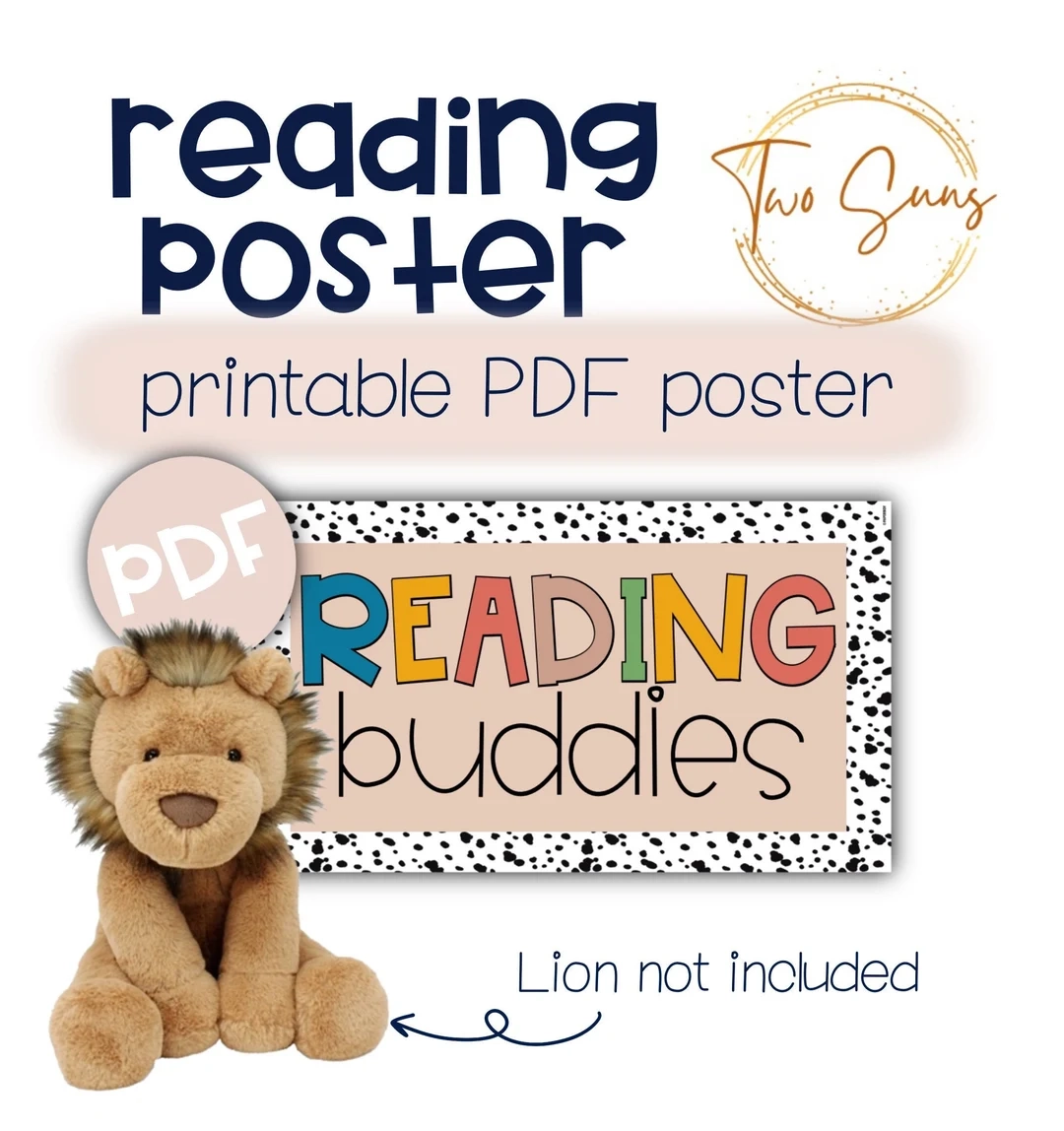 Reading Buddies Poster Classroom Posters Learning Resources Homeschool Resources School Printables Etsy