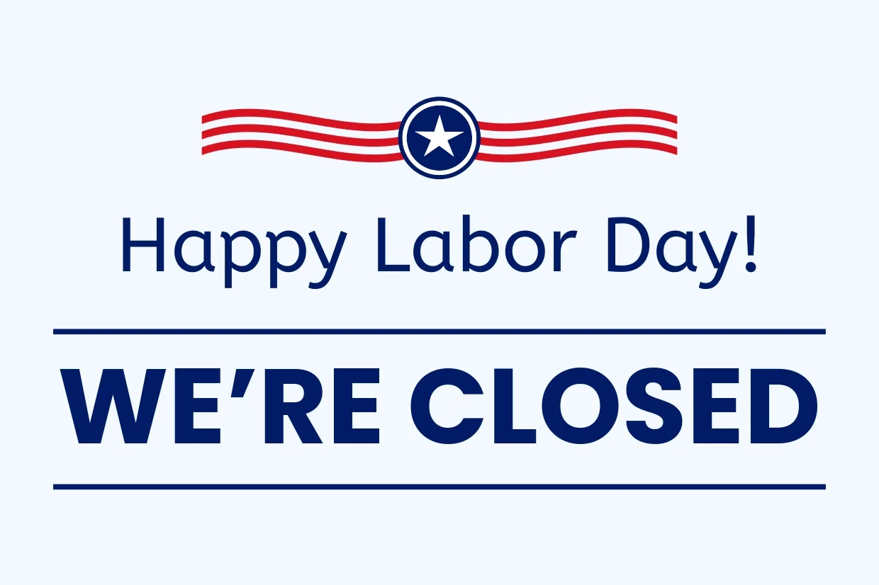 Red Stripes With A Star Labor Day Closed Sign Template Square Signs