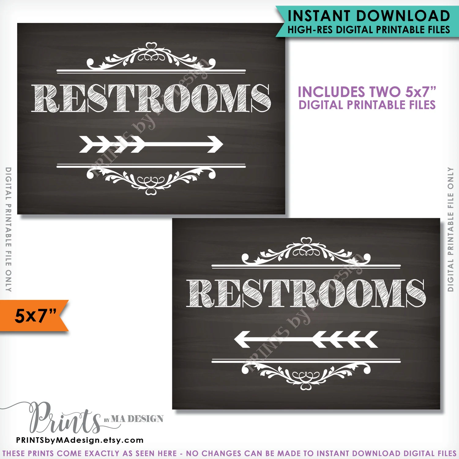 Bathroom Chalkboard Sign Printable