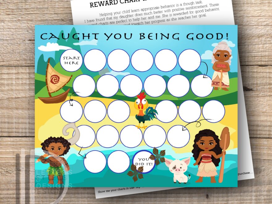 Reward Chart Moana Reward Chart Printable Instant Download Printable Etsy