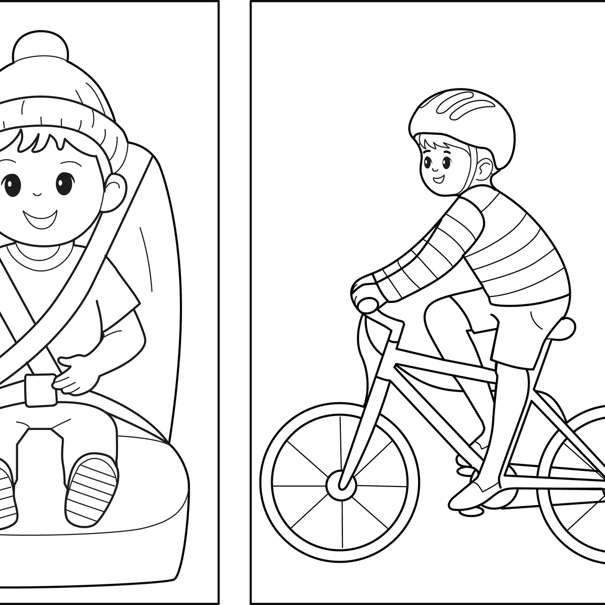 Road Safety Coloring Page