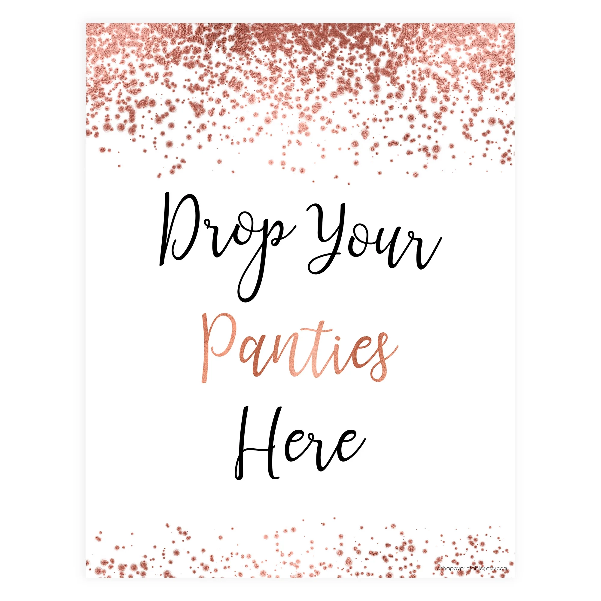 Rose Gold Drop Your Panties Bridal Game Shop Bridal Shower Games OhHappyPrintables