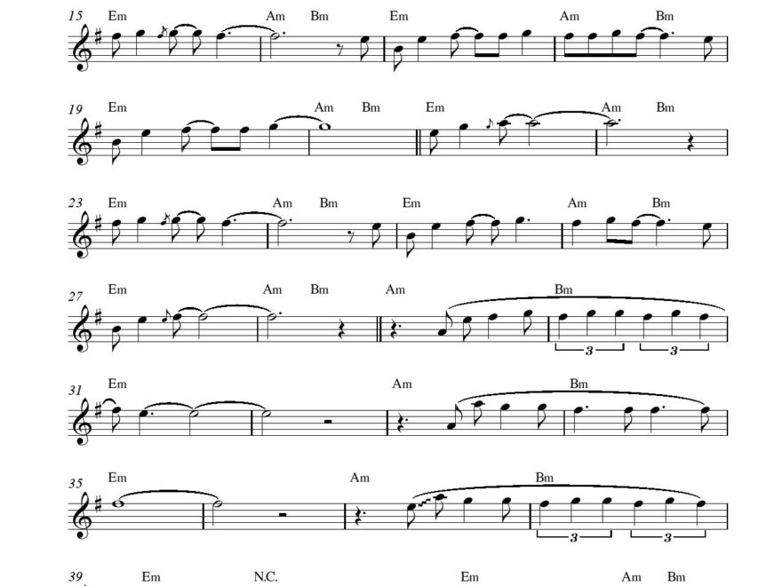 Sax Solo Sheet Music In Printable PDF