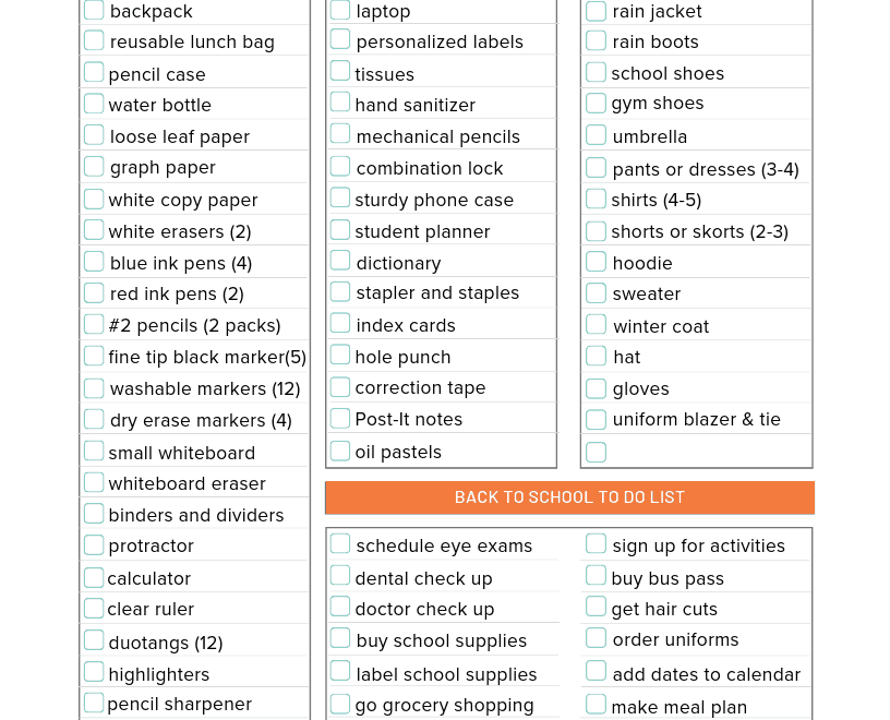 School Supplies List And Back To School Shopping Guide 5 Minutes For Mom