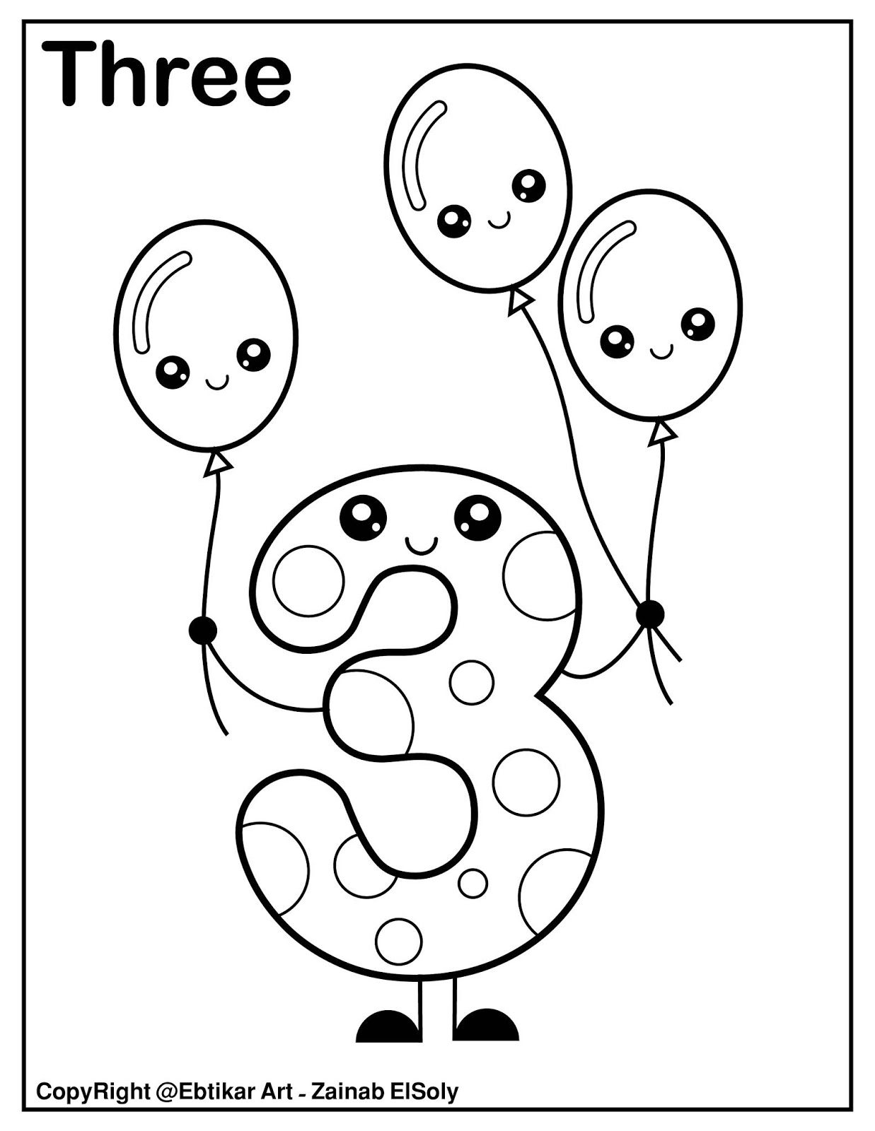 Free Printable Number 3 Coloring Sheets