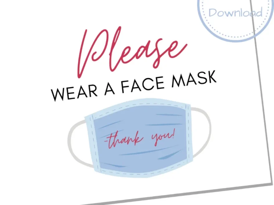 Set Of 4 Free Printable Please Wear A Face Mask Signs The Birch Cottage