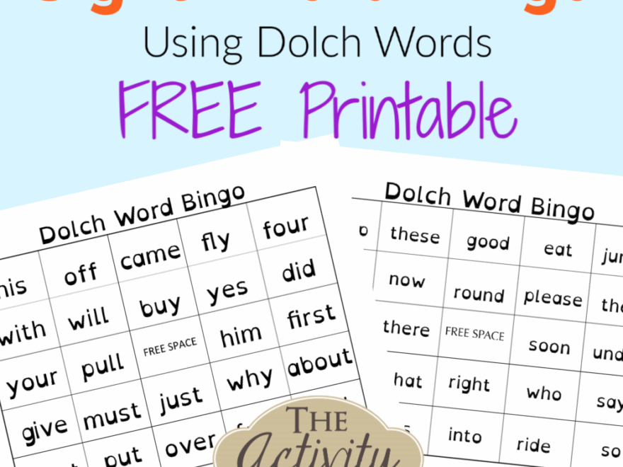 Sight Word Bingo Using Dolch Words free Printable The Activity Mom