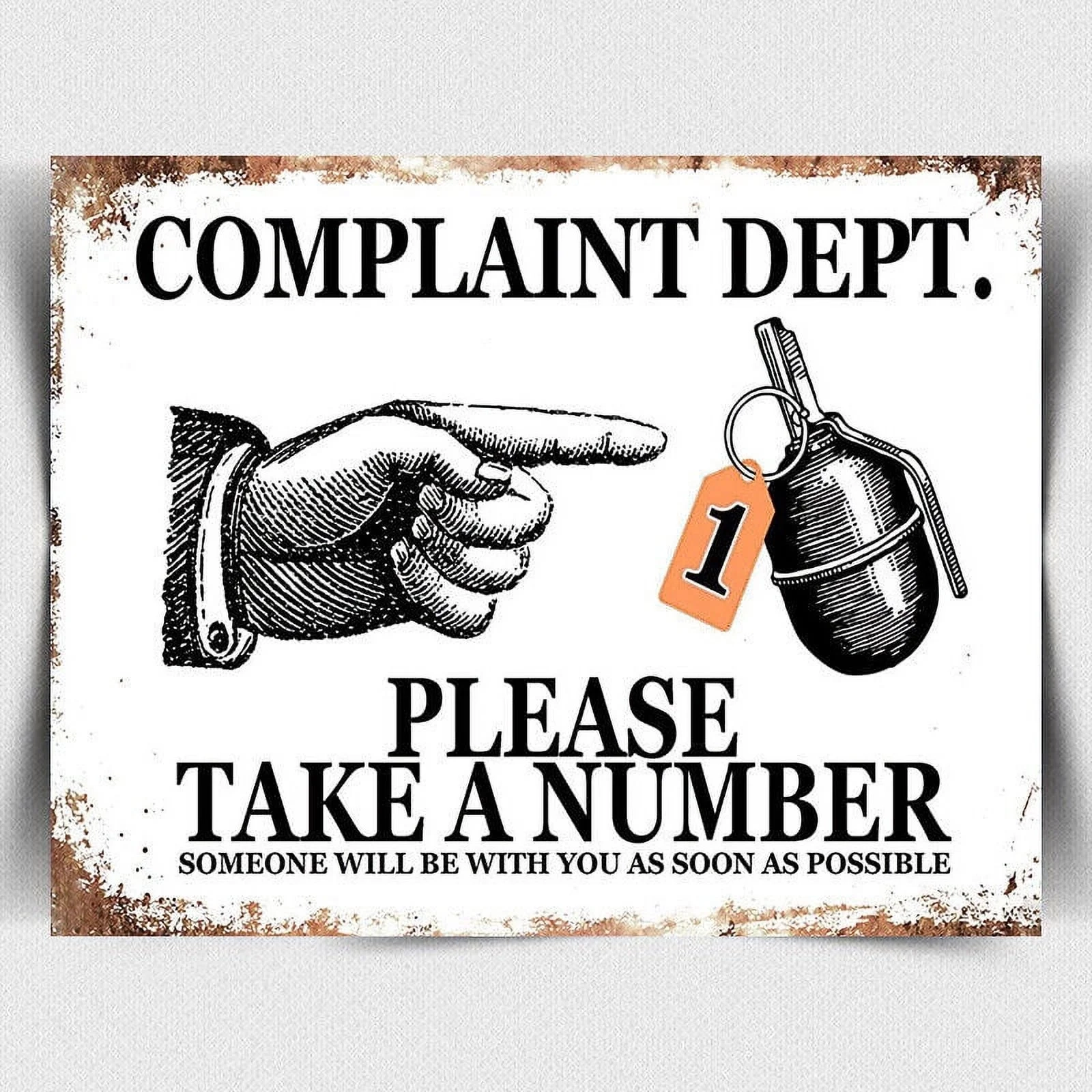 Printable Complaint Department Sign
