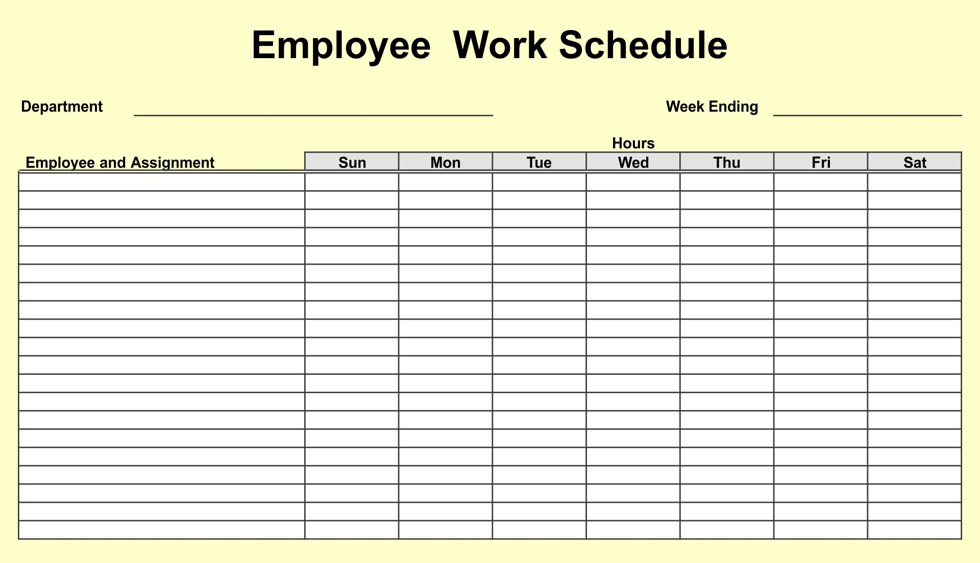 Printable Blank Excel Sheet