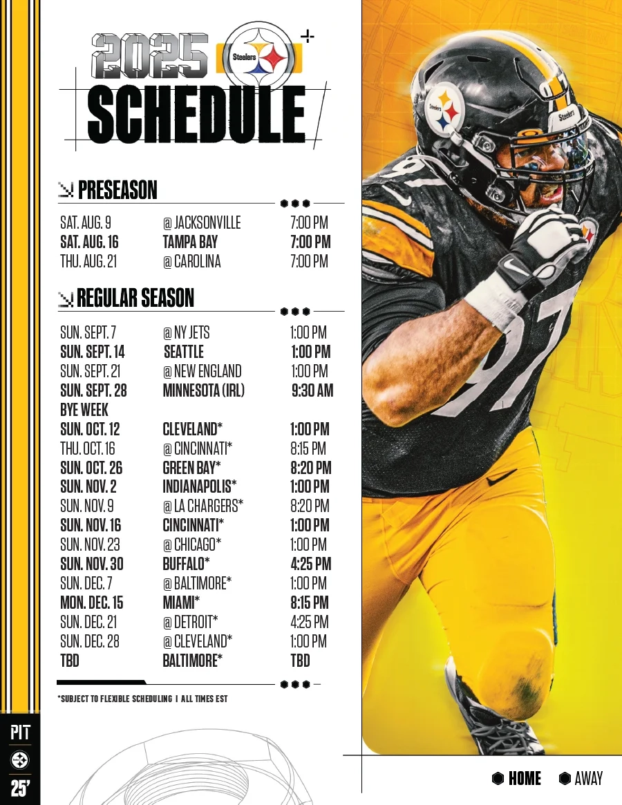 Steelers Schedule Pittsburgh Steelers Steelers